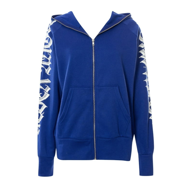 トップス rurumu echoes printed hoodie M blue VTG Ecko Unltd. Embroidered Hoodie Adult Large Dark Blue