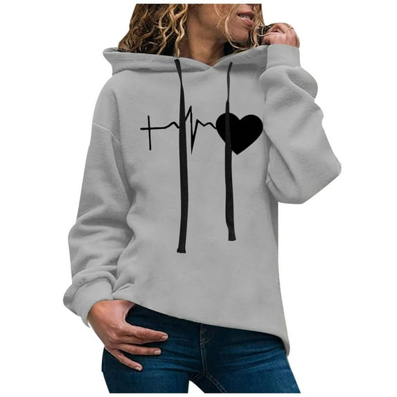Aayomet Hoodies For Women Graphic Design Womens Tops Ladies Tunics Casual Shirts Long Sleeve Hoodie Pullover Blouses Loose Fitting Tees Fashion Clothing Sweatshirts,Gray XXL