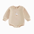 thumbnail image 1 of Aayomet Infant Long Sleeve Bubble Romper Baby Boy Fall Winter Outfits Newborn Waffle Knit Embroidery Bodysuit Clothes, 1 of 6
