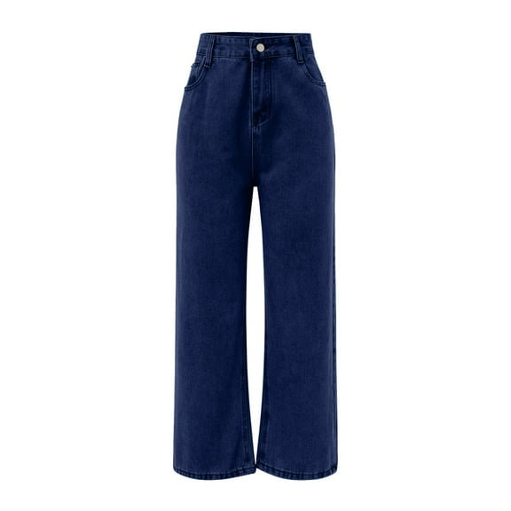 Aayomet Jeans For Women Women's Loose Boyfriend Jeans Stretchy Ripped Distressed Denim Pants,Dark Blue S