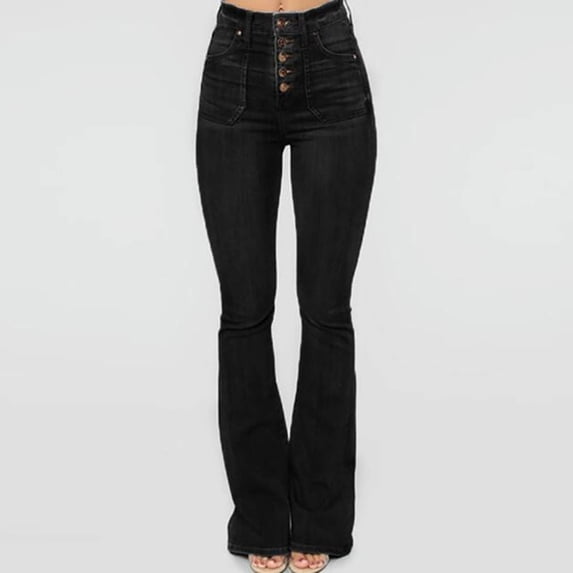 Aayomet Jeans for Teen Girls Drop High Waist Slim Stretch Pencil Ladies Pants Stretch Jeans Cowboy (Black, XS)
