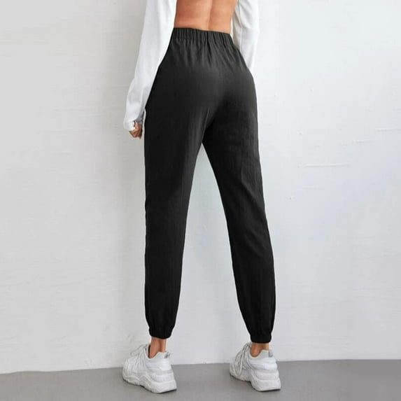 Aayomet Joggers For Women High Waist Women's High Waist Joggers Sweatpants Lightweight & Comfortable Yoga Pants with Pockets,Black L