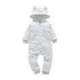 thumbnail image 1 of "Aayomet Jumpsuit For Baby Boy Baby Boy Girl Striped Hoodie Romper Sweatshirt Onesie Long Sleeve Bodysuit Top Fall Winter Outfit,GY1 6-9 Months", 1 of 2