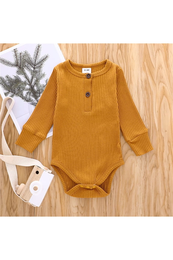 Jumpsuit For Baby Boy Baby Girls' Romper Jumpsuit, 100% Organic Cotton One-Piece Coverall,Khaki 12-18 Months