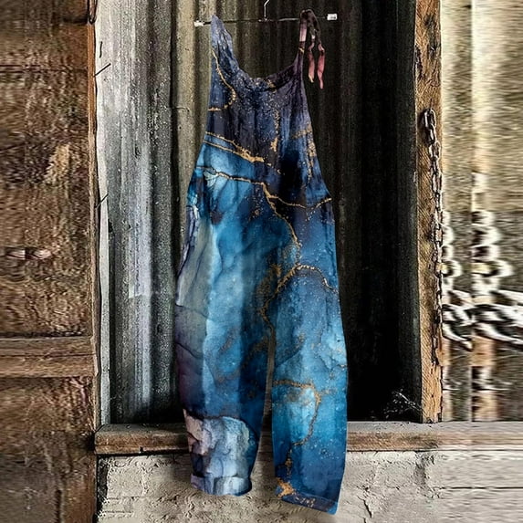 Aayomet Jumpsuit For Women Women Fashion Hop Jogger Spring Summer Folar Hi Waist Overalls Office Straight Leg Pants,Dark Blue M