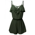 thumbnail image 1 of Aayomet Jumpsuits For Women Large Women's Detail Front Overlap Size Casual Sleeveless Jumpsuit Frill Women's Jumpsuit,Green L, 1 of 2