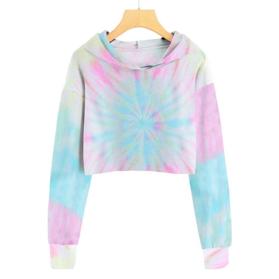 Aayomet Kids Crop Tops Girls Hoodies Cute Plaid Long Sleeve Fashion Sweatshirts (Multicolour, 10-12 Years)