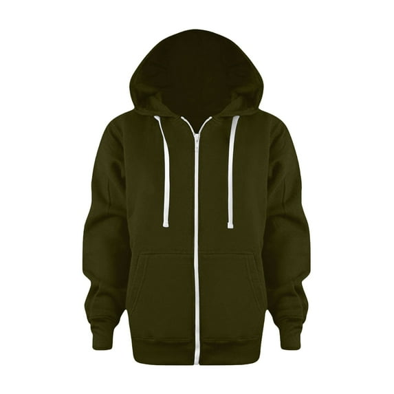 Aayomet Kids Zip Up Hoodie, Boys Girls Full Zipper Fleece Hooded Sweatshirt Lightweight Casual Jacket Plain Pullover Sweater Tops (6-7 Years)