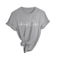thumbnail image 1 of Aayomet Ladies Tops And Blouses Women's Short Sleeve Casual T Shirts Summer Ruffle Plain Round Neck Loose Fit Tee Blouse Tops,Gray S, 1 of 4