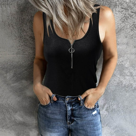 Aayomet Ladies Tops And Blouses Women's V Neck Strappy Tank Tops Loose Casual Sleeveless Shirts Blouses,Black L