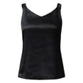 thumbnail image 1 of Aayomet Ladies Tops And Blouses Womens Silk Spaghetti Strap Camisole Satin Camisole Womens Tank Top,Black XL, 1 of 5
