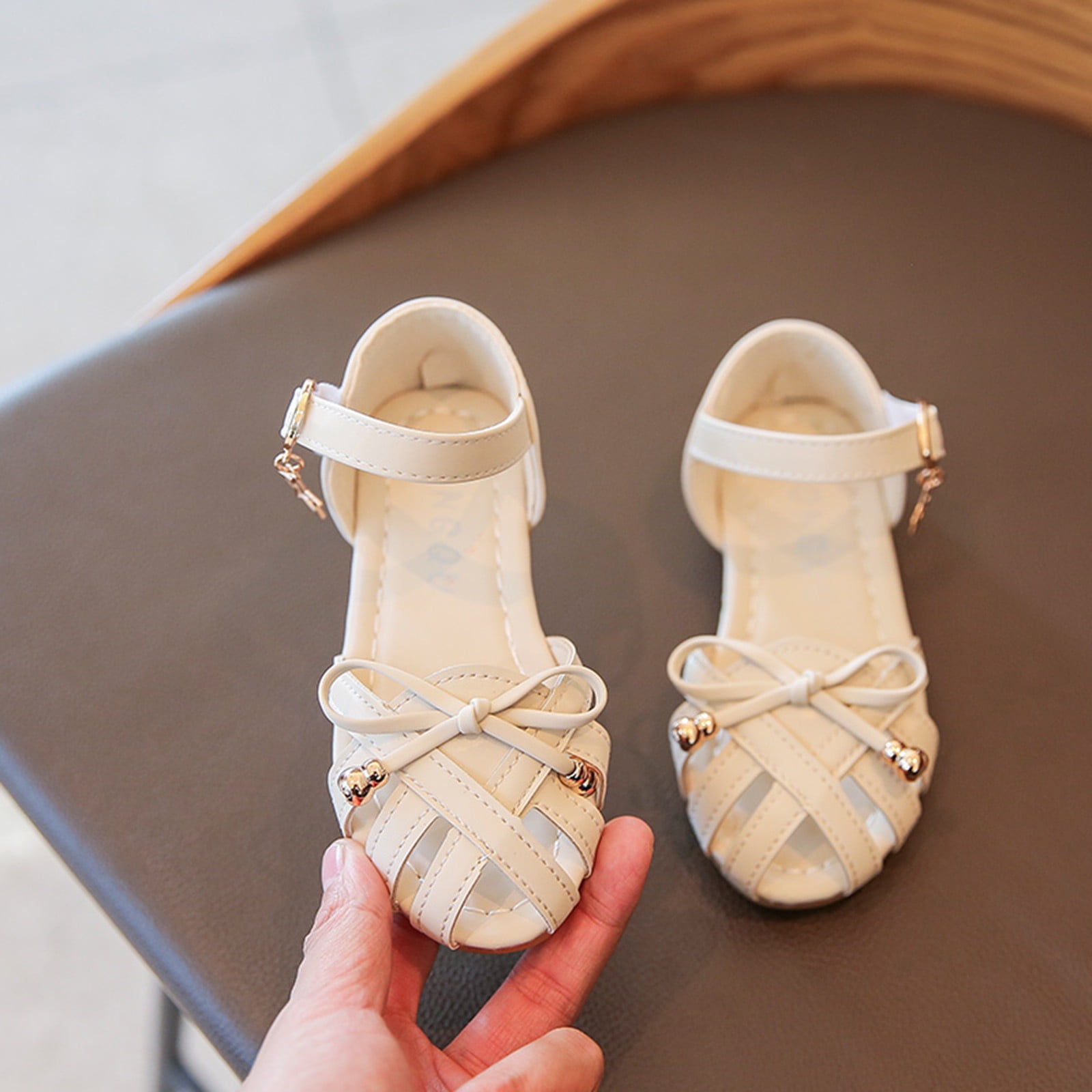 Aayomet Leather Shoes Soft Children Girls Princess Stage Toddler Sandals Baby Roman Girl's shoes