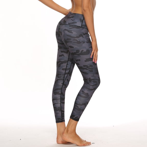 Aayomet Leggings With Pockets for Women Camouflage Yoga Casual Printing Women's Waist Pants (Camouflage, L)