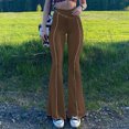 thumbnail image 1 of Aayomet Leggings With Pockets for Women Tapered Classic Slim Yoga Pants (Brown, M), 1 of 4