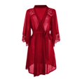 thumbnail image 1 of Aayomet Lingerie for Women Women Lace Kimono Robe Chiffon Lingerie Mesh Chemise,Red L, 1 of 4