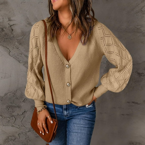 "Aayomet Long Cardigan Sweaters For Women Cardigan for Women Draped Kimono Long Sleeve Open Front Sweater Outerwear with Pockets,Khaki XXL"