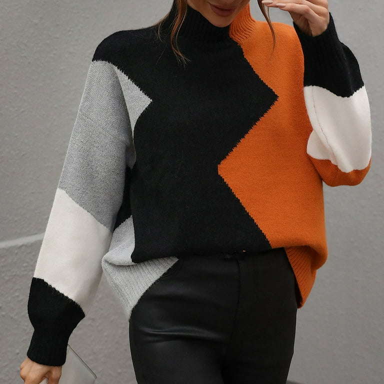 Stripe Loose Round Neck Short Sweaters Stripe Loose Round Neck Short Sweaters