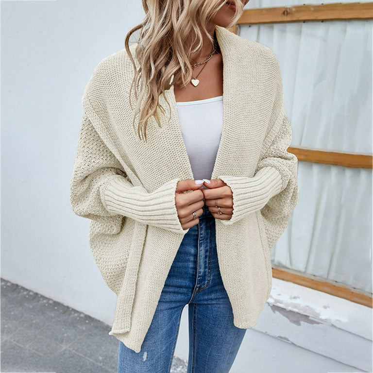 Aayomet Long Cardigan Sweaters for Women Womens Cardigans Open Front Long Sleeve Fuzzy Knit Sweater Coats with Pockets Beige S xxl