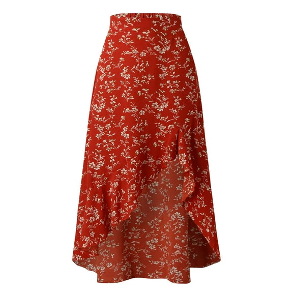 Aayomet Long Skirts For Women Women's High Waisted Short A-line Flare Gothic Mini Black Red Plaid Pleated Skirt Dress,Red S