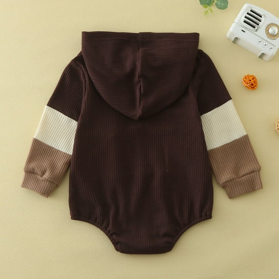 "Aayomet Long Sleeve Bodysuit Baby Boy Baby Boys Girls Long Sleeve Sweatshirt Romper Bodysuit Oversized Onesie Outfit Cute Fall Winter Clothing,Coffee 6-12 Months"