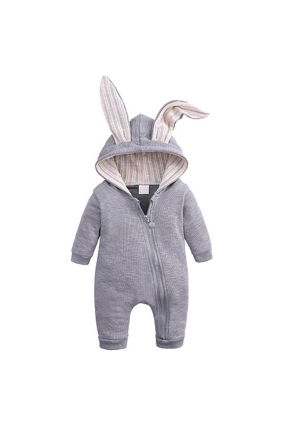 Long Sleeve Bodysuit Baby Boy Organic Cotton Baby Boy Girl Zip up Sleep N Play, Footless, Long/Short Sleeve,Gray 3-6 Months