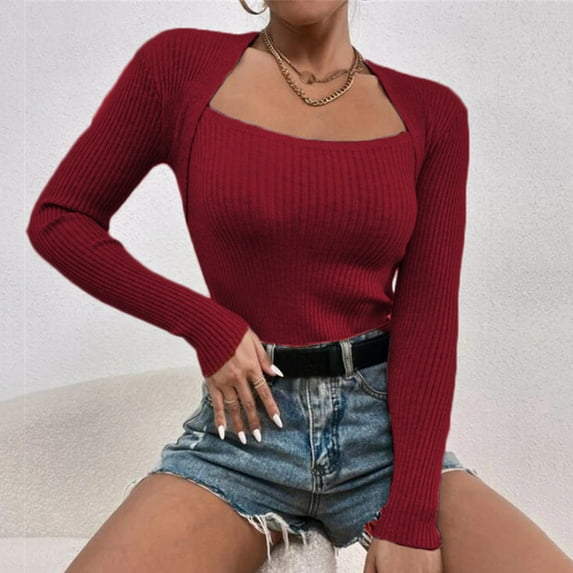 Aayomet Long Sleeve Tee Shirts For Women Fall Floral Printed Tops for Women Crochet Lace Trim V Neck T Shirts Casual Loose Pullover Tee Shirts,Red S
