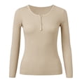 thumbnail image 1 of Aayomet Long Sleeve Tee Shirts For Women Women's Graphic Print Long Sleeve Tee Casual T Shirt Top,Beige M, 1 of 5