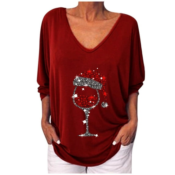 Aayomet Long Sleeve Tee Shirts For Women Women's Long Sleeve Round Neck Elbow Patched Color Block Stripe Shirt Tops,Red 4XL