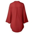 thumbnail image 1 of Aayomet Long Sleeve Tee Shirts for Women Casual Ladies Button Loose Dress Shirt Womens Women's Blouse (Red, M), 1 of 4