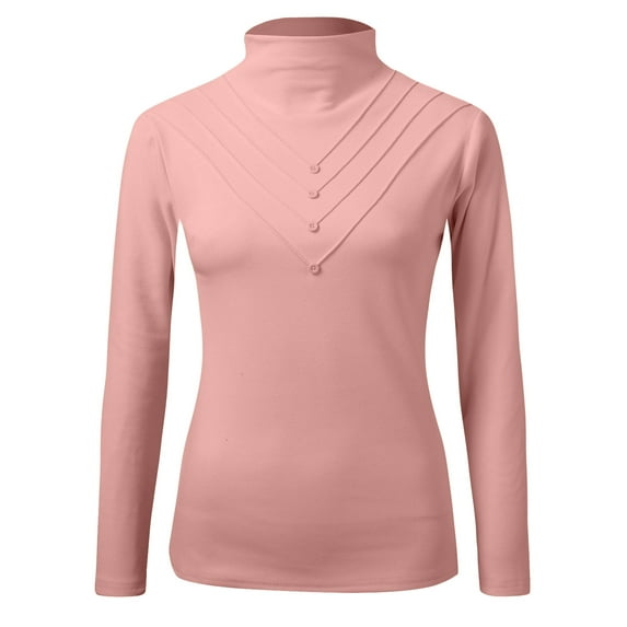 Aayomet Long Sleeve Thermal Shirts For Women Crew Neck Lined Thermal Tank Tops Vest Winter Tops Thermal Underwear Slim Tops With Button Thermal Mens Underwear Top,Pink XXL
