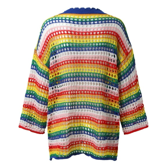 Aayomet Long Sweater Cardigan Women Crochet Lace V Neck Long Sleeve Hollow Out Cable Knit Cardigan for Women Sweaters Tops,Blue M