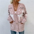 thumbnail image 1 of Aayomet Long Sweater Cardigan Women Women's Open Front Leopard Knit Cardigan Sweaters Pockets Long Sleeve Outwear,Pink S-XXL, 1 of 5