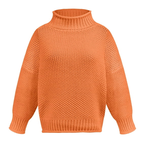 Aayomet Long Sweater Cardigan Women Womens Oversized Fuzzy Crewneck Long Sleeve Sweaters Casual Loose Knitted Pullover Jumper Tops,Orange S-XXL