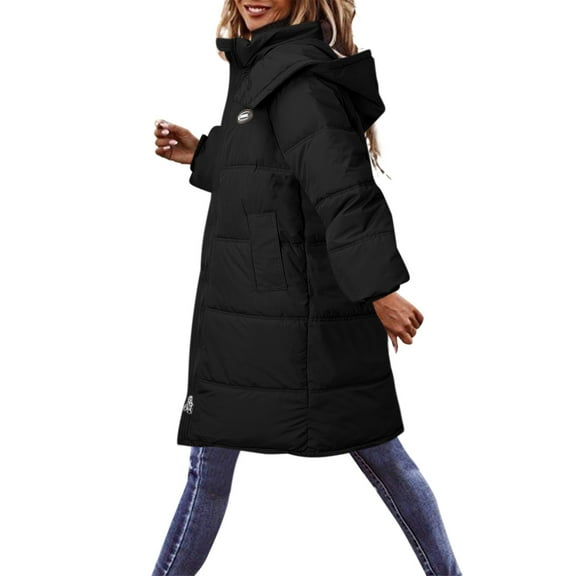 Aayomet Long Winter Coats For Women Women Elegant Notched Collar Double Wool Blend Over Coat,Black XL