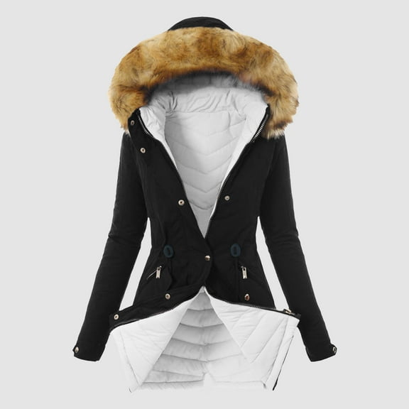 Aayomet Long Winter Coats For Women Women Lapel Coat Open Front Hooded Cardigan Winter Casual Wool Coat Jackets with Belt,White XL