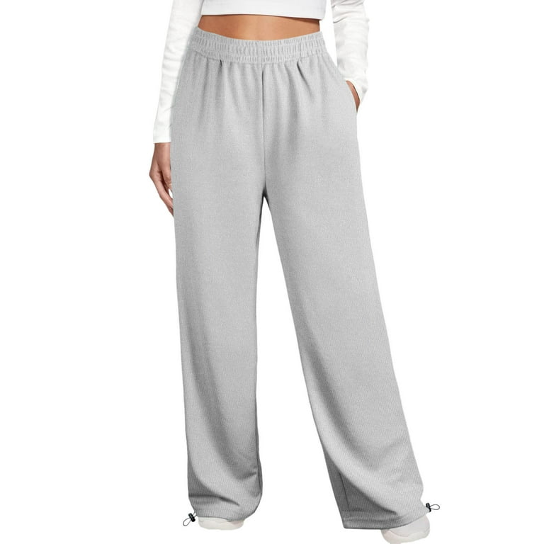Aayomet Lounge Pants Women Joggers for Women with Pockets,High Waist  Workout Yoga Tapered Sweatpants Women's Lounge Pants,Gray L