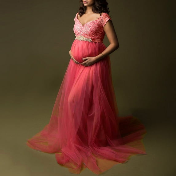 Aayomet Maternity Dress for Photoshoot Maternity Clothes Feeding Dress Supplier Maternity Dress Women Mesh Sleeveless, Red S