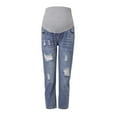 thumbnail image 1 of Aayomet Maternity Women's Straight Leg Jeans with Full Panel,Blue XXL, 1 of 5