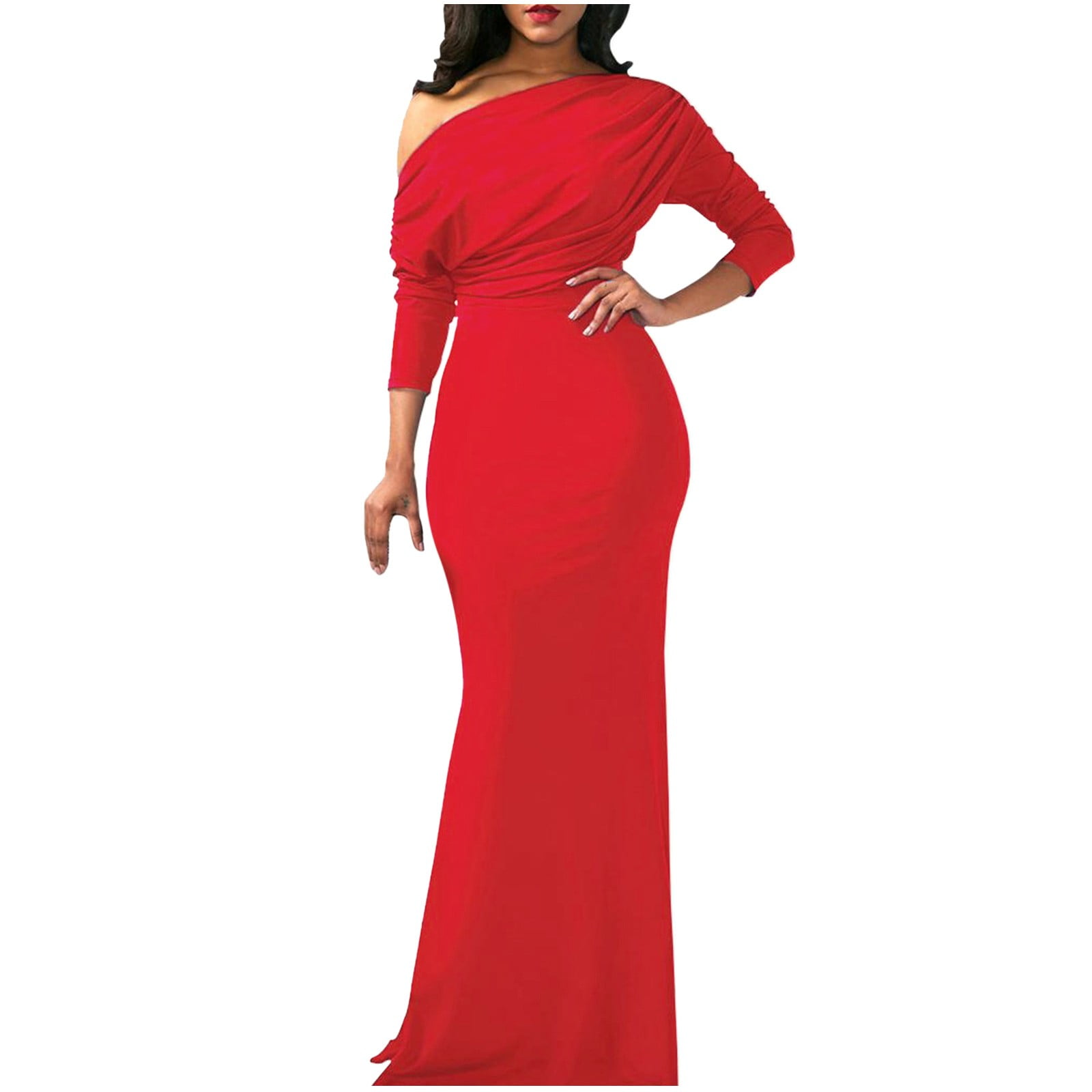 Aayomet Maxi Dresses for Women 2023 V Neck Long Sleeve Maxi