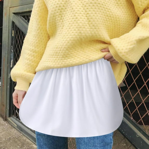 Aayomet Maxi Skirt Women Chiffon Mopping Floor Length Big Hem Solid Beach High Waist Maxi Skirt,White L