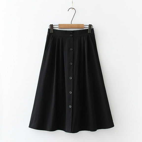 Aayomet Maxi Skirts for Women Women's Suede Skirt Button Closure A-Line High Wasit Mini Short Skirt 2023,Black One Size