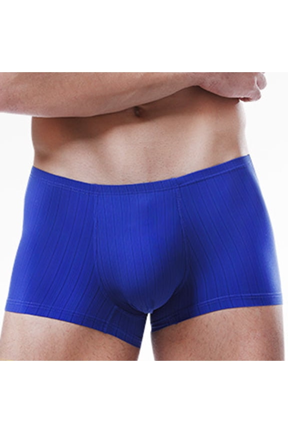 Men Boxers Men's Cheeky Pouch Briefs Bugle High Stretch Bikini Underwear Low Rise Half Back Under Panties for Men,Blue L