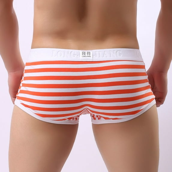 "Aayomet Men'S Bikini Underwear Men's Brazilian Underwear Lace Pouch Bikini Under Panties Half Back Coverage Mens Underwear,Orange S"