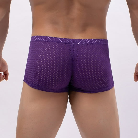 Aayomet Men'S Bikini Underwear Men's Underwear Ultra Soft Comfy Breathable Bamboo Rayon Trunks,Purple XXL