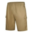 thumbnail image 1 of Aayomet Men'S Shorts Mens Solid Color Button Plus Size Casual All Match Shorts Fashionable Woven Cargo Pants 6 Foam Yellow,3XL, 1 of 4