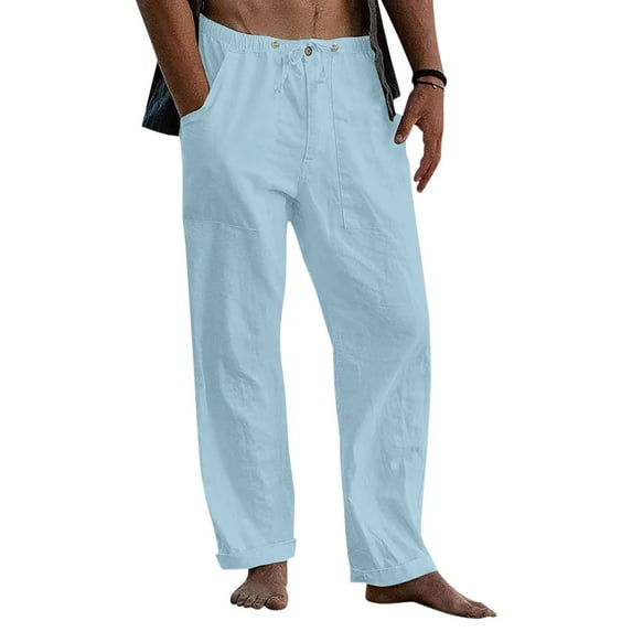 Aayomet Men'S Sweatpants Mens Sweatpants Open-Bottom Workout Jogger Pant with Pockets,Light Blue XXL