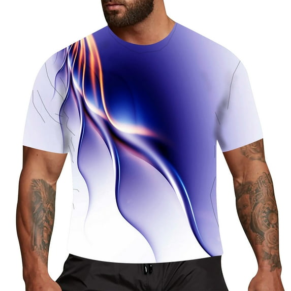 Aayomet Men'S T-Shirts Men's 3D Novelty Tshirts Men Graphic Funny Tees 3D Printed Crewneck Short Sleeve Summer Casual Tees,Navy X-Large