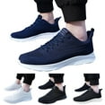 thumbnail image 1 of Aayomet Men Sneakers Wide Men Sports Shoes Fashion Summer New Pattern Simple Solid Mesh Breathable Comfortable Lace Up Shoes,Navy 11, 1 of 5