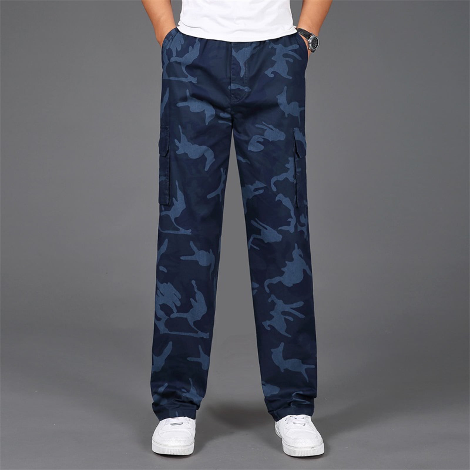 Aayomet Sweat Pants For Man Men's Sweatpants, EcoSmart Sweatpants for Men,  Men's Lounge Pants with Cinched Cuffs,Blue L