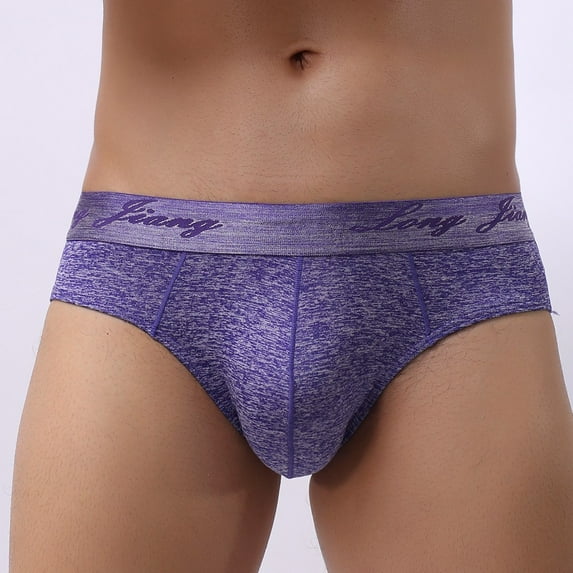 Aayomet Men's Bikini Brief Briefs Boxer Knickers Shorts Underpants Underwear Men's Soft Men's underwear,Purple Large